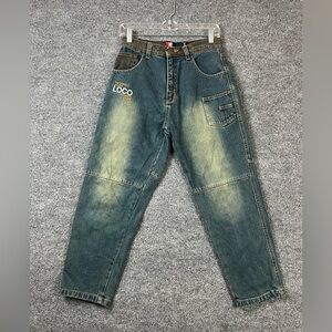 Vintage Loco Streetgear Jeans Boys Sz 14 Waist‎ 28in Streetwear Stone Wash Y2K